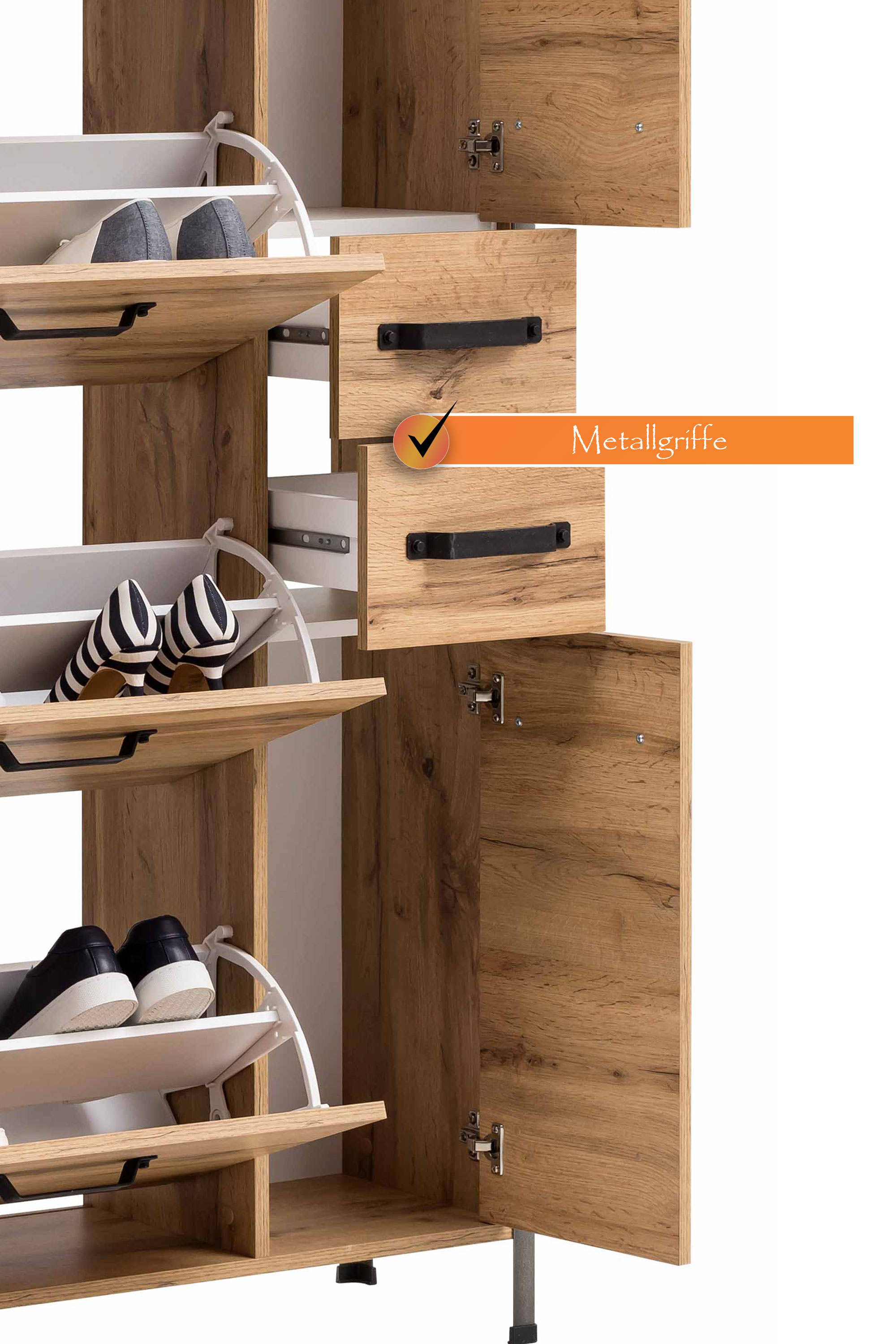 Schuhschrank Hako mit Stiefelfach und Schubkasten