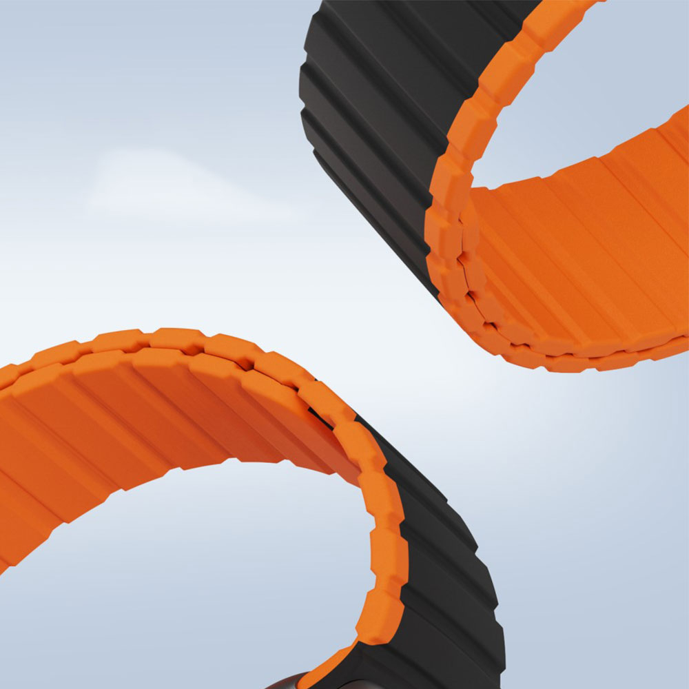 Apple Watch (42/41/40/38 mm) Silikon Armband mit Magnet-Verschluss (Gelenkumfang: 170-220mm) - Schwarz / Orange