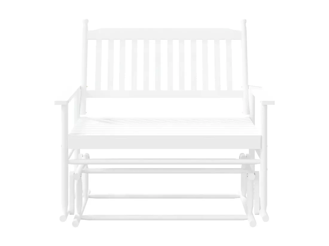 Banc balancelle blanc 118x70x104,5 cm bois massif de peuplier