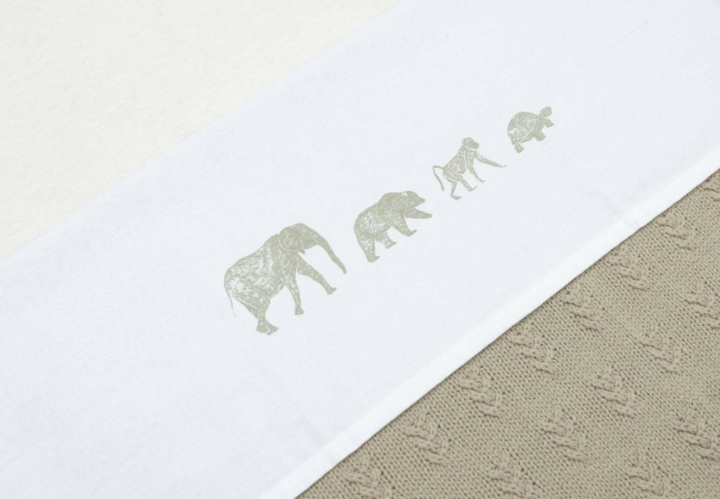 baby wieglaken 75x100cm Animals - Olive Green