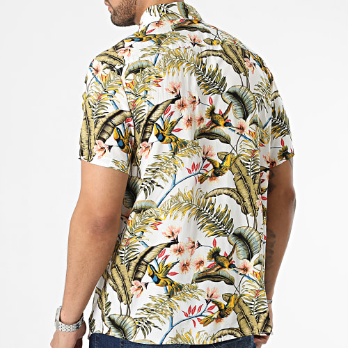Chemise Manches Courtes Blanc Floral