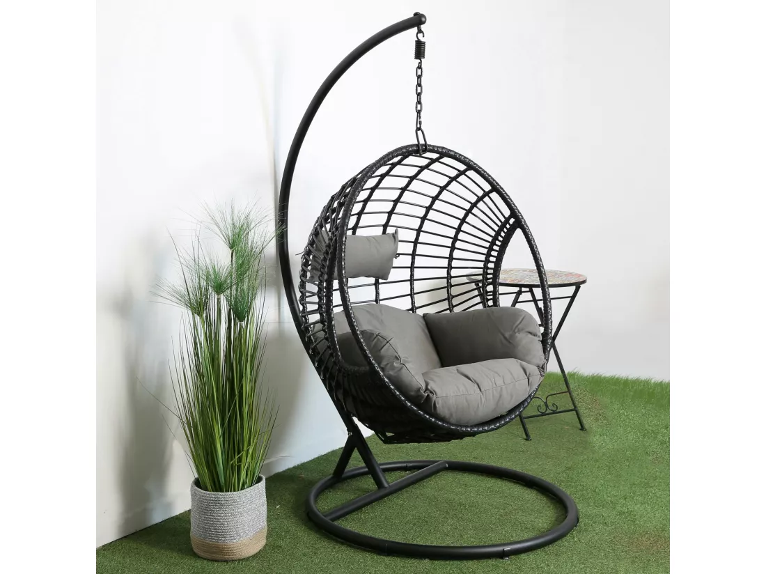 Fauteuil suspendu résine noire SOUTH BEACH