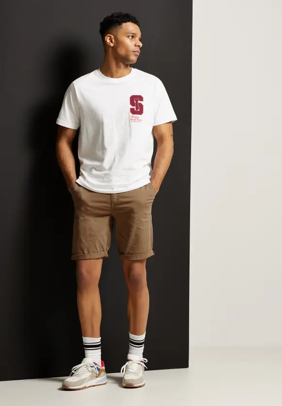 Chino Shorts in Unifarbe - cappuccino beige