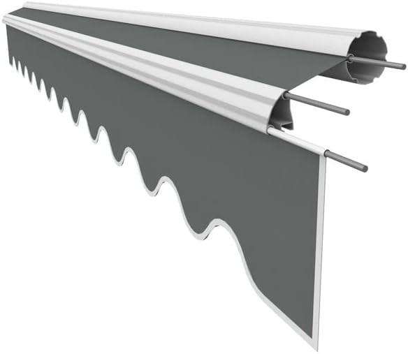 Markisenstoff mit Volant für 4 x 3 m Markisen-Ersatzstoff Markisentuch Markisenbespannung Markisentuch Sonnenschutz fertig genäht Maß Tuch 3,83 x 3 m Volant 3,83 x 0,21 m Design SPD008