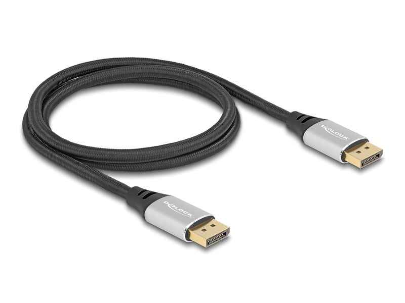 Delock Kabel 16K 60 Hz DisplayPort - DisplayPort, 1 m, Silb Delock DisplayPort Kabel 16K 60 Hz 1 m silber Metall