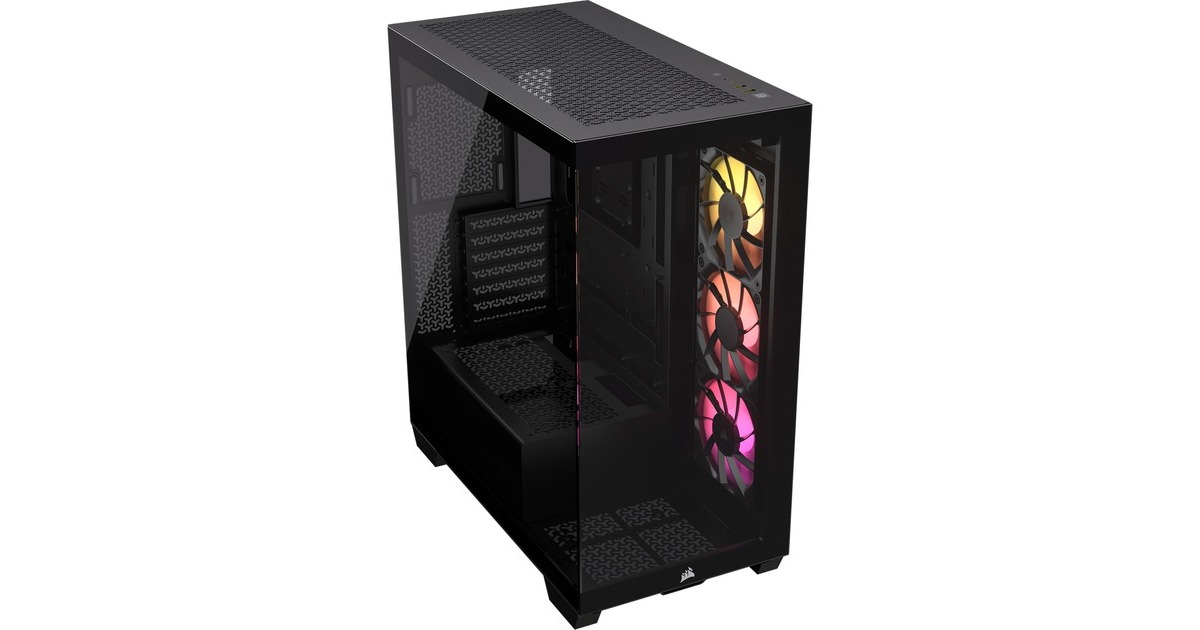 Corsair3500X ARGB midi tower behuizing  (Zwart | 2x USB-A | 1x USB-C | RGB | Tempered Glass)