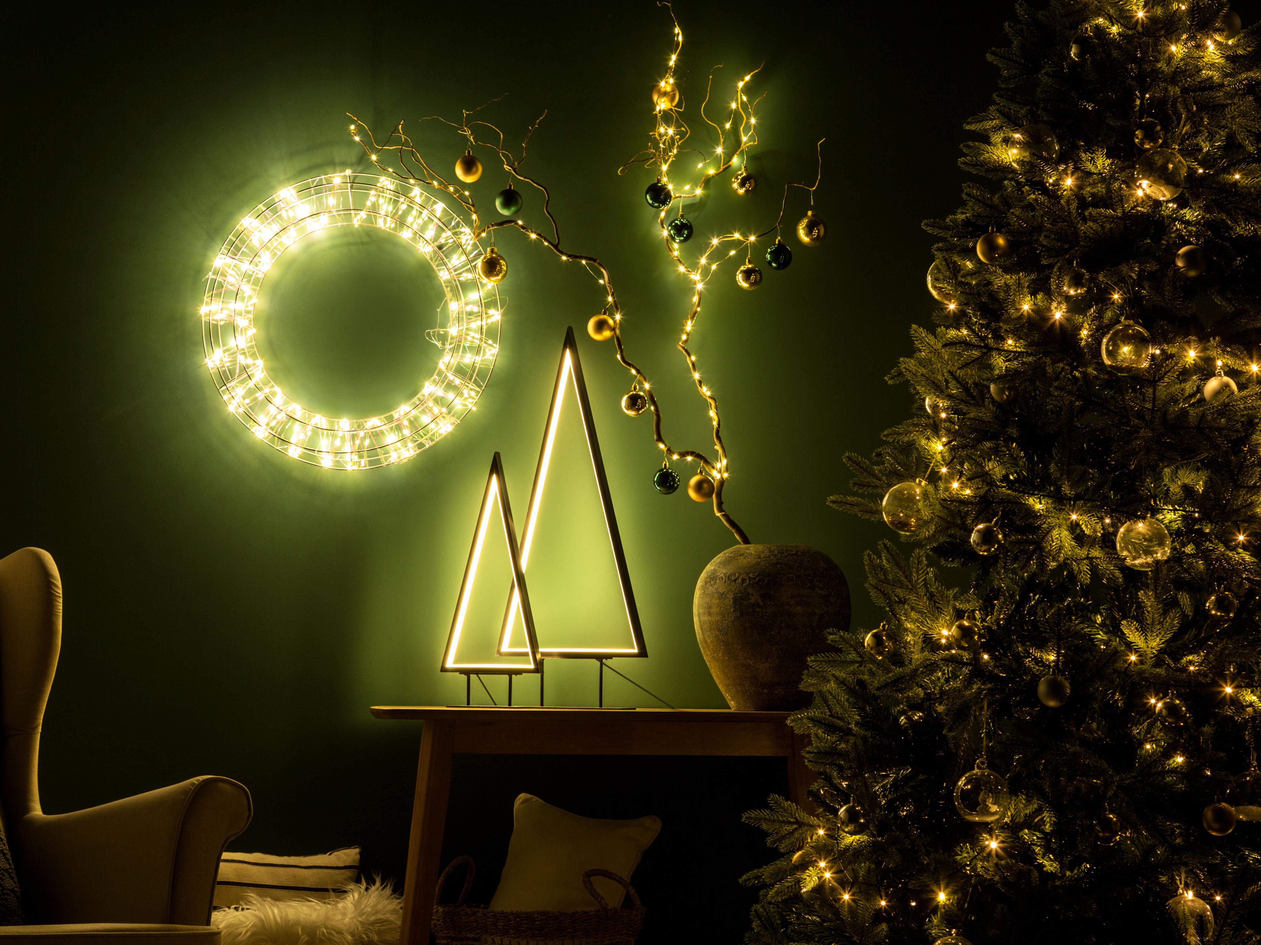 Kerstdecoratie LED LOPPI Kerstboom 47/69 cm Zwart