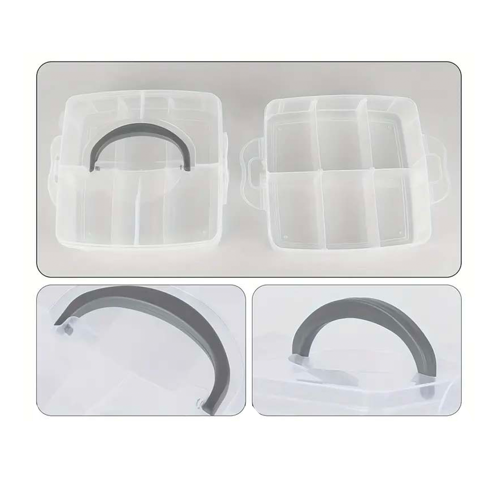 (150x125mm) Aufbewahrungs Box 18-facher Organizer für Schmuck / Mercerie / Büro   Bastelzubehör - Orange