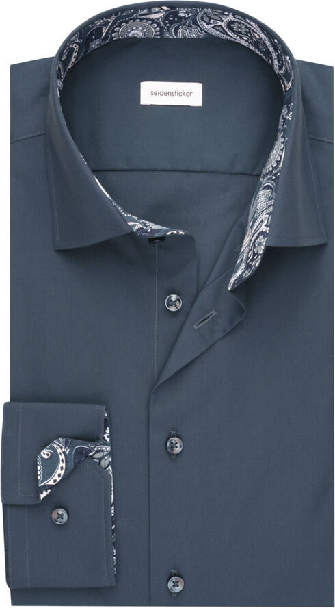 Seidensticker Business Shirt Slim Long sleeve Kent-Collar Uni Turquoise