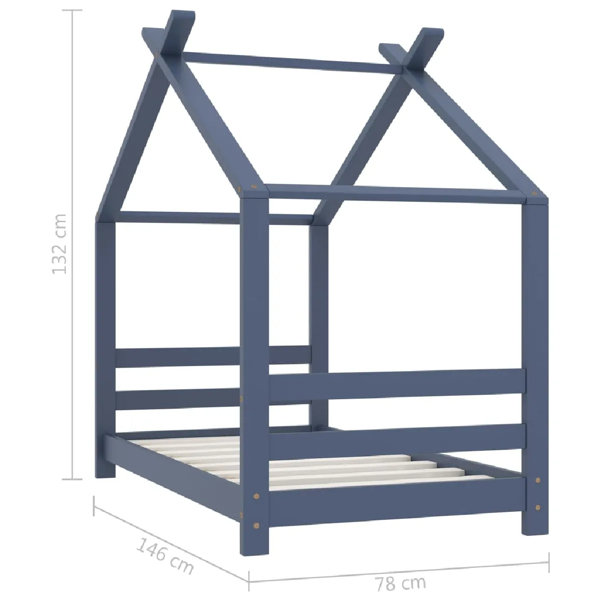vidaXL Cadre de lit enfant 70x140 cm Gris