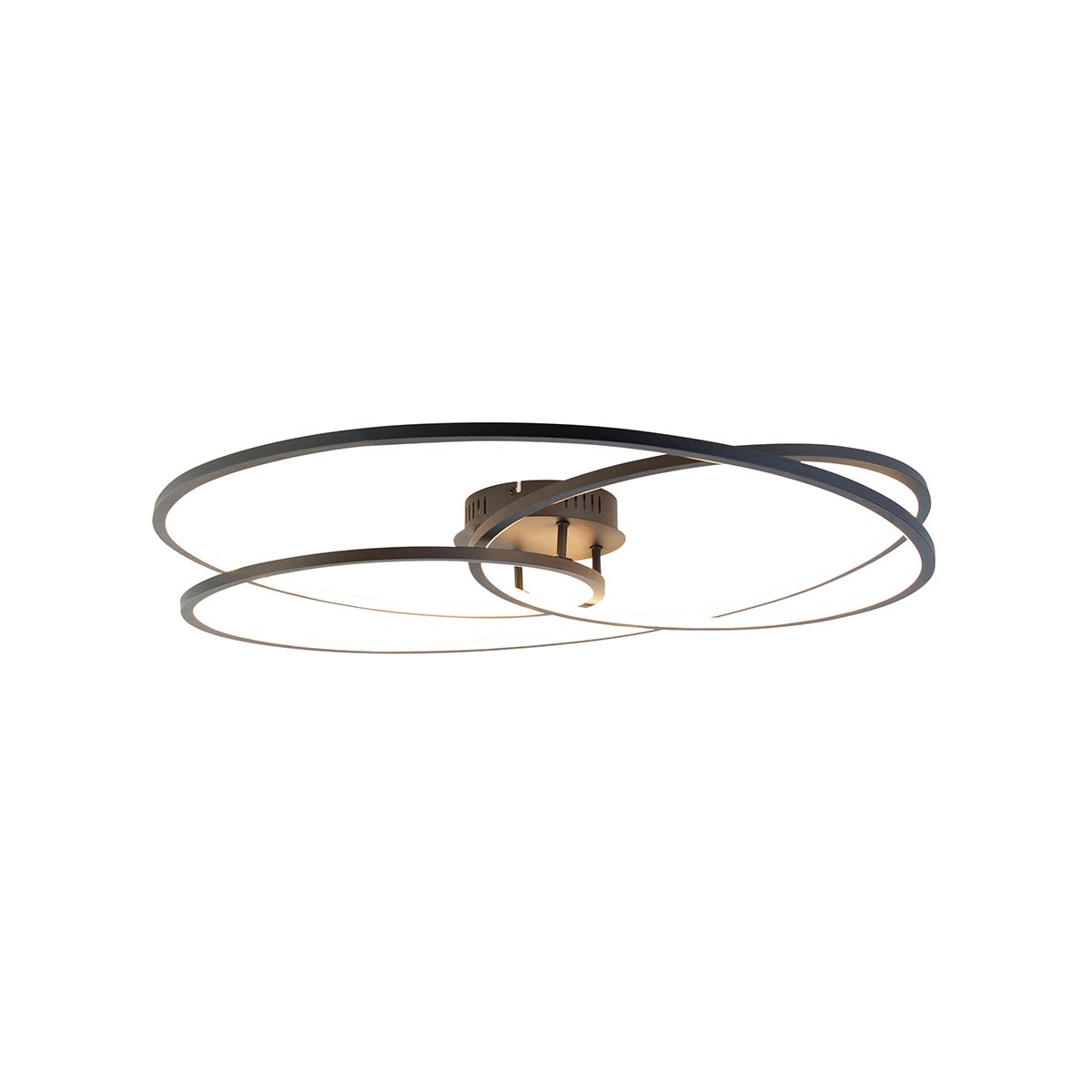 Plafondlamp zwart 78 cm incl. LED 3 staps dimbaar - Rowin