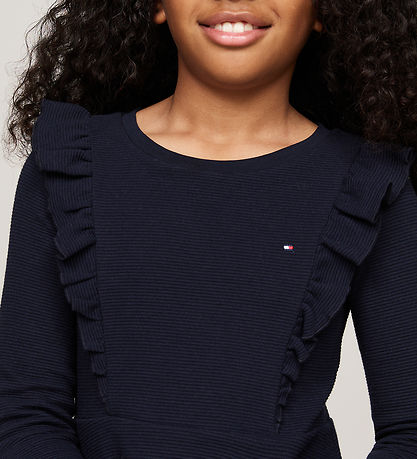 Tommy Hilfiger Kjole - Ruffle Fit & Flare - Desert Sky