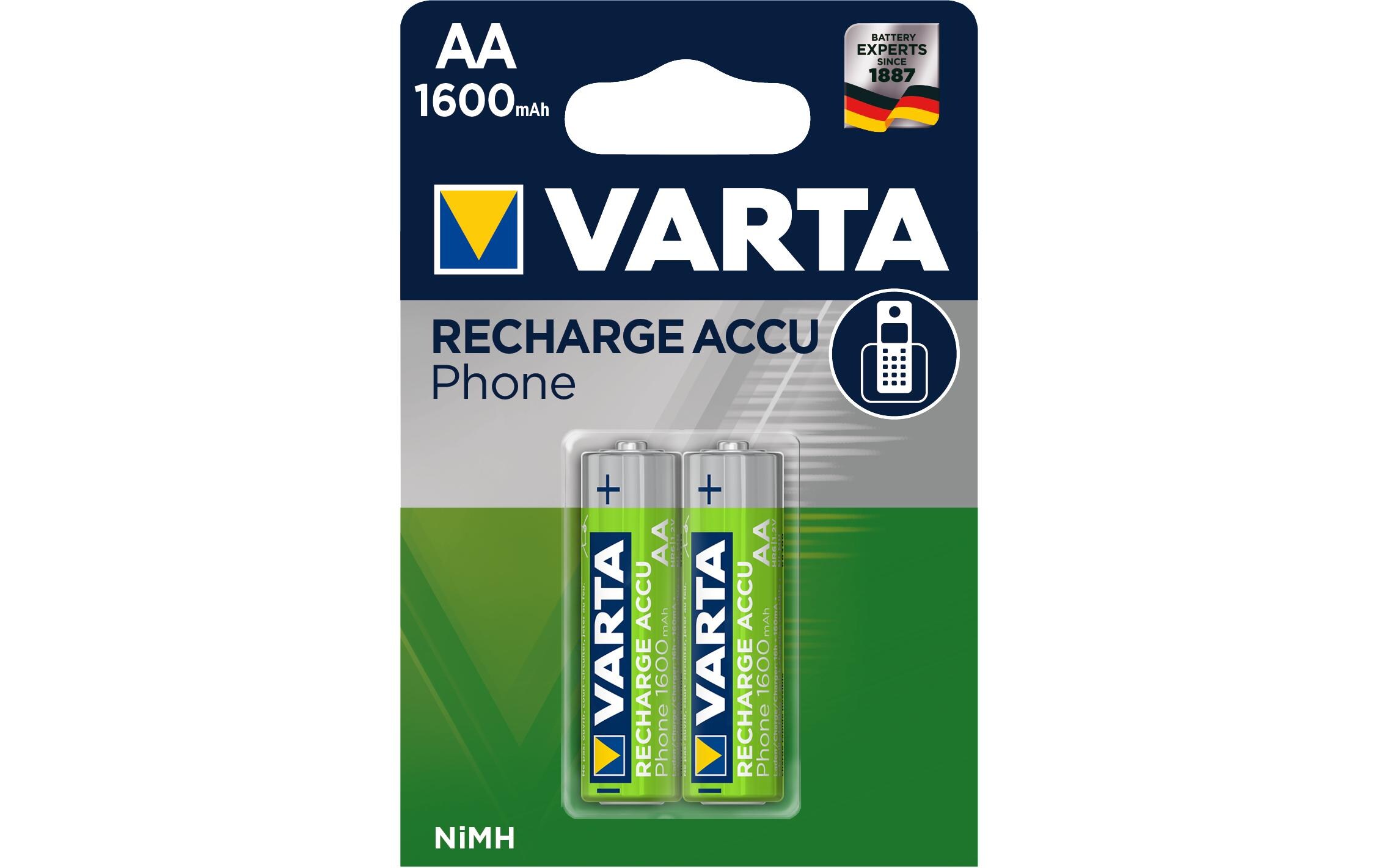 Akku Phone NiMH AA 1600 mAh, 2 StückAA-Akkus, 2 Stück