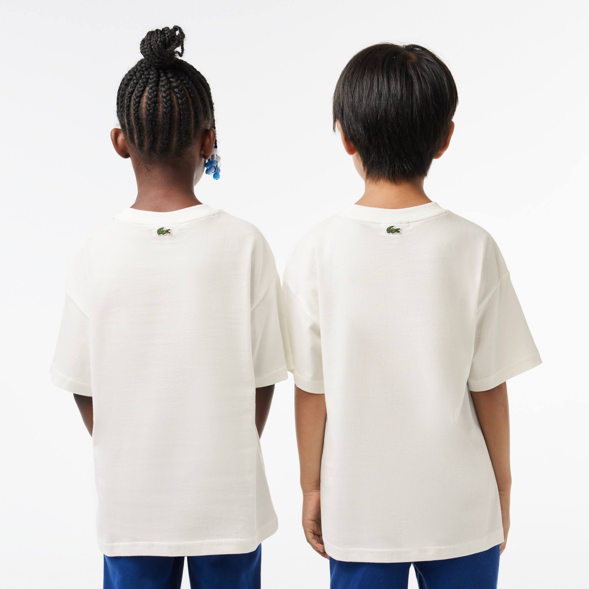 T-shirt avec imprimé graphique en coton T-Shirts & Chemises - Blanc - Lacoste - Enfant