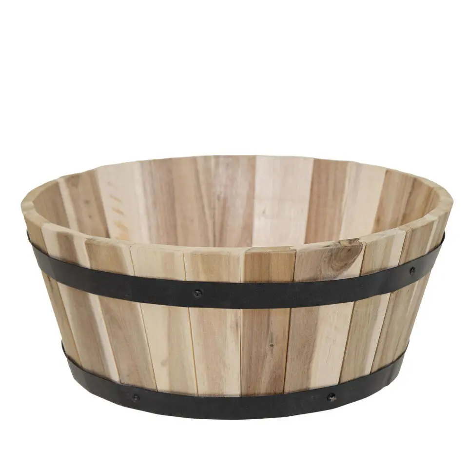 Mega Collections Plantenbak/bloempot Barrel - D29 x H18 cm