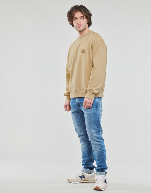 Calvin Klein Jeans - SHRUNKEN BADGE CREW NECK - Beige