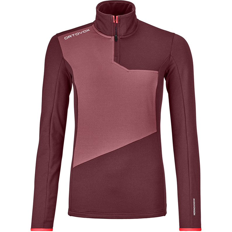 Ortovox Damen Fleece Light Zip Neck Longsleeve