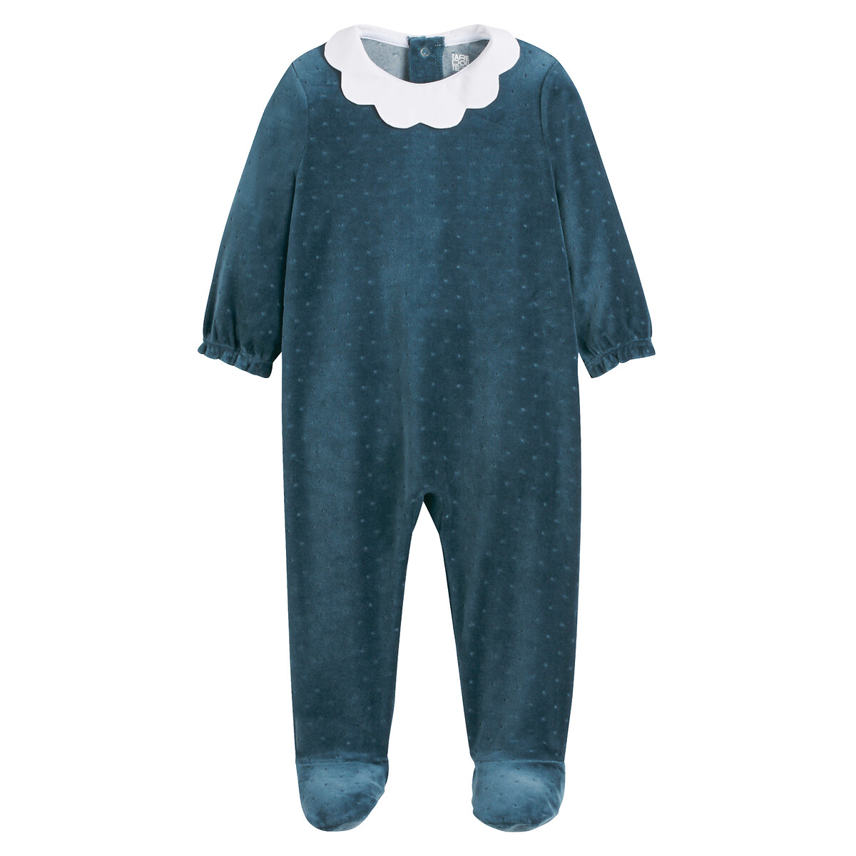 COLEÇÕES LA REDOUTE<br>Pijama de veludo, gola fantasia