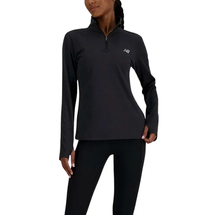 New Balance Space Dye 1/4 Zip Shirt Dames