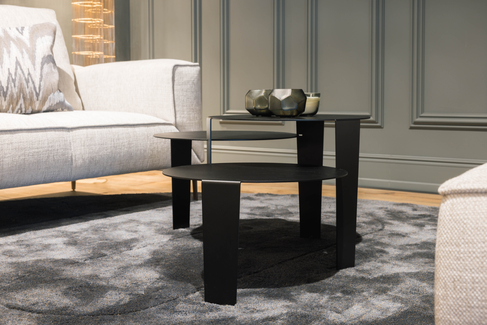 Salontafel Cascado Ø50 zwart - set van 3