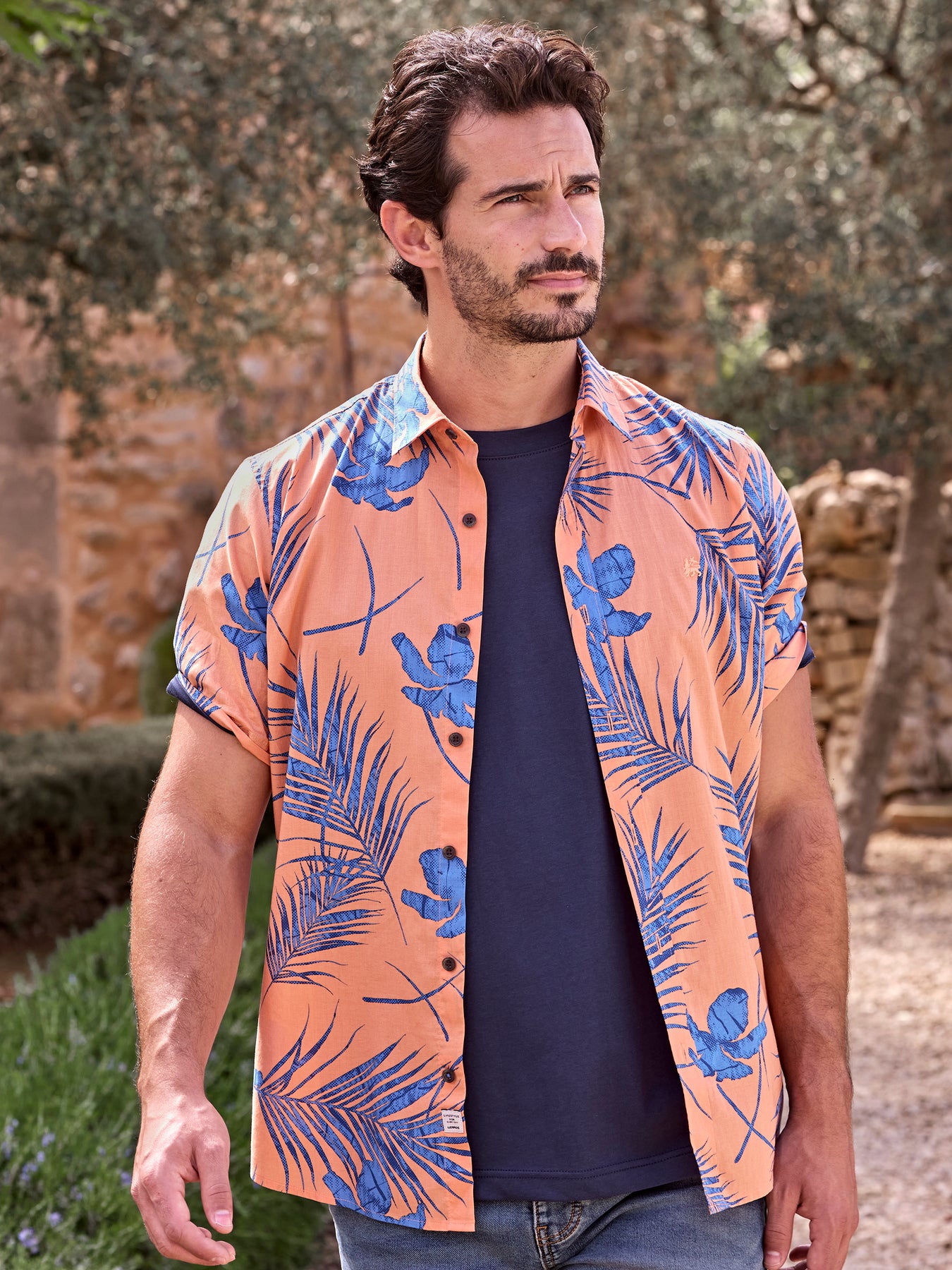 Kurzärmeliges Herrenhemd, Hawaiian-Style