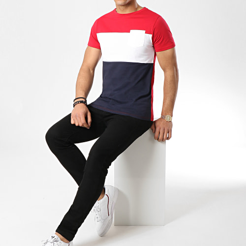 Tee Shirt Poche 118 Bleu Blanc Rouge
