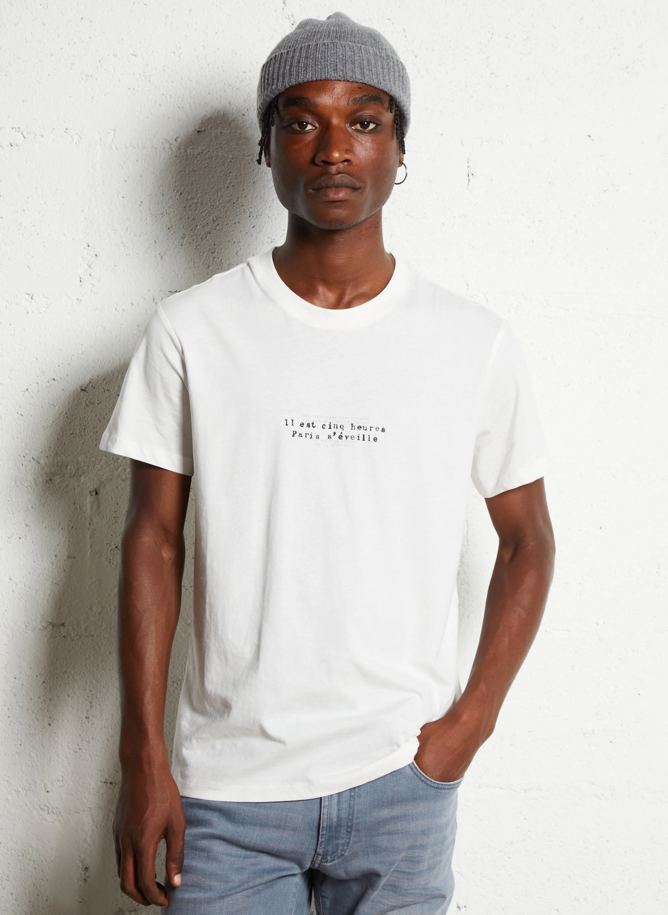 Tee-shirt col rond en coton | Blanc