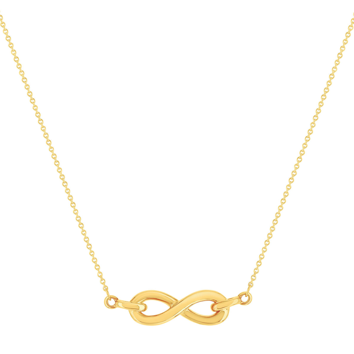 Collier or 375 jaune motif infini 42,5 cm