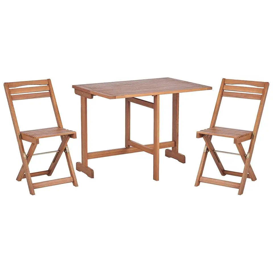 LENOLA - Bistroset voor 2 - Lichte houtkleur - Acaciahout