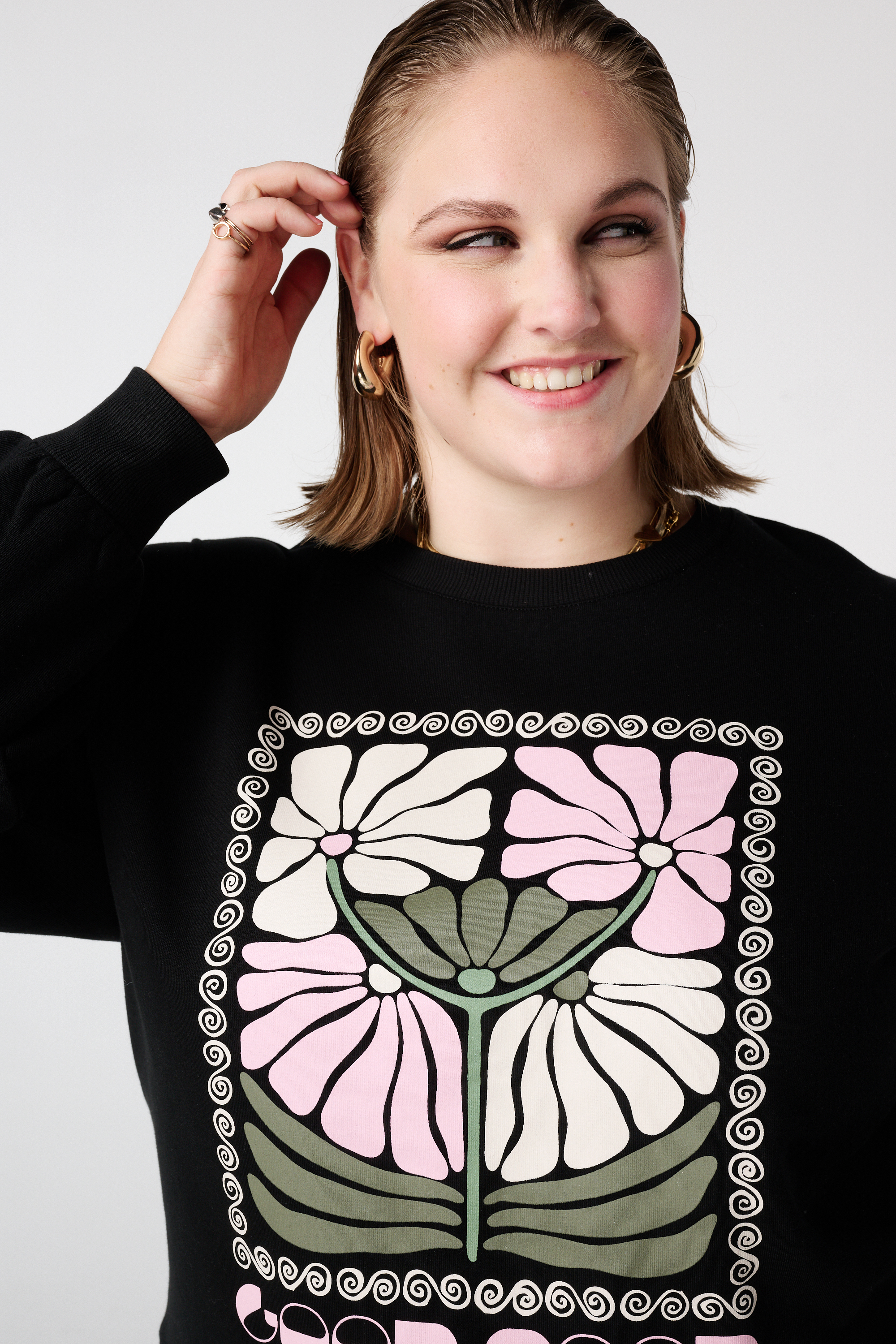 Sweater met print Zwart