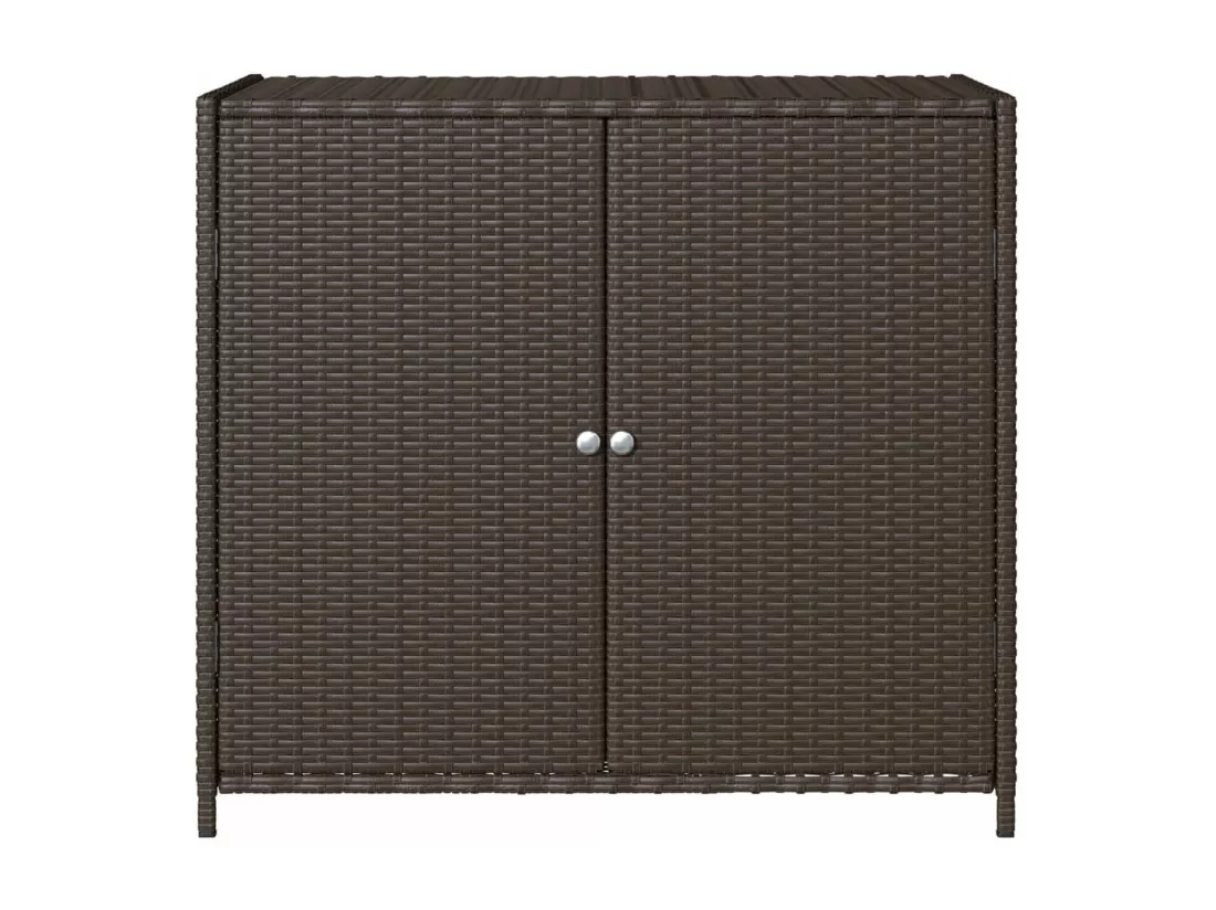 Armoire de rangement de jardin marron 83x45x76cm résine tressée