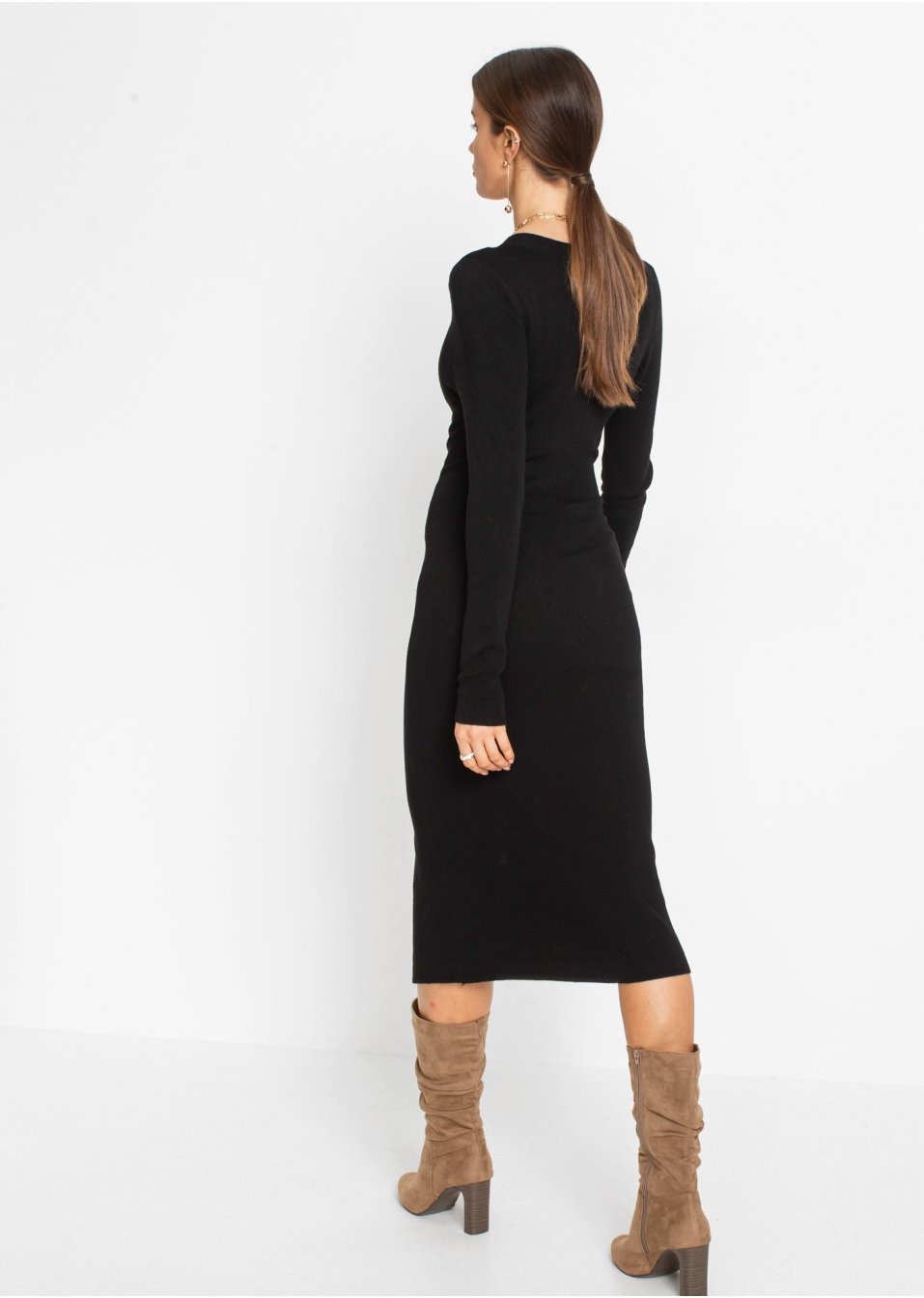 Robe en maille à boutons