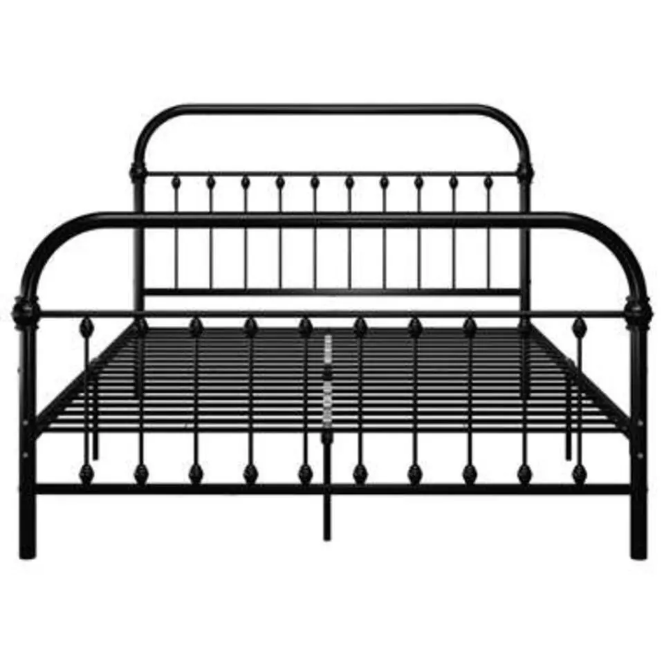 vidaXL - Bed frame met hoofdeinde - Zwart - Metaal - 160x200 cm