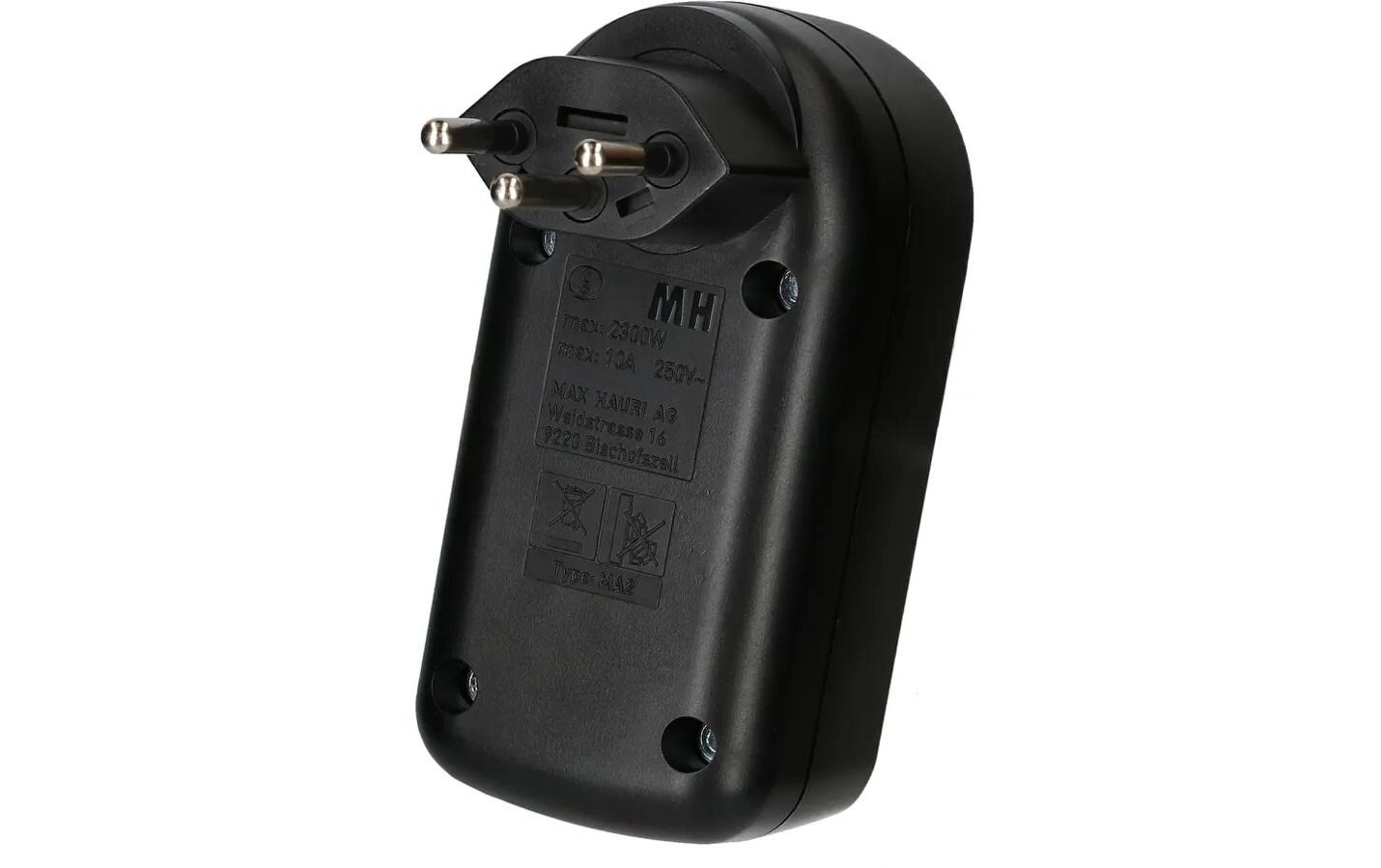 Mehrfachstecker maxADAPT 2 x T13, SchwarzDrehbarer Abzweigstecker mit zwei Typ13 Steckdosen, 230 V/10 A