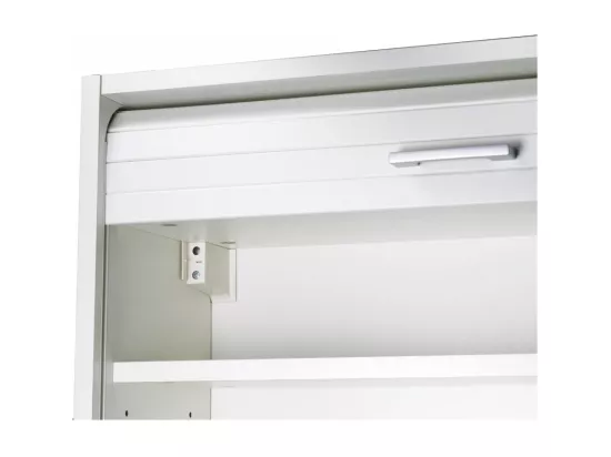 Meuble de Cuisine Haut Blanc 3 Tablettes 1 Rideau L 60 H 123.6 P 35 cm