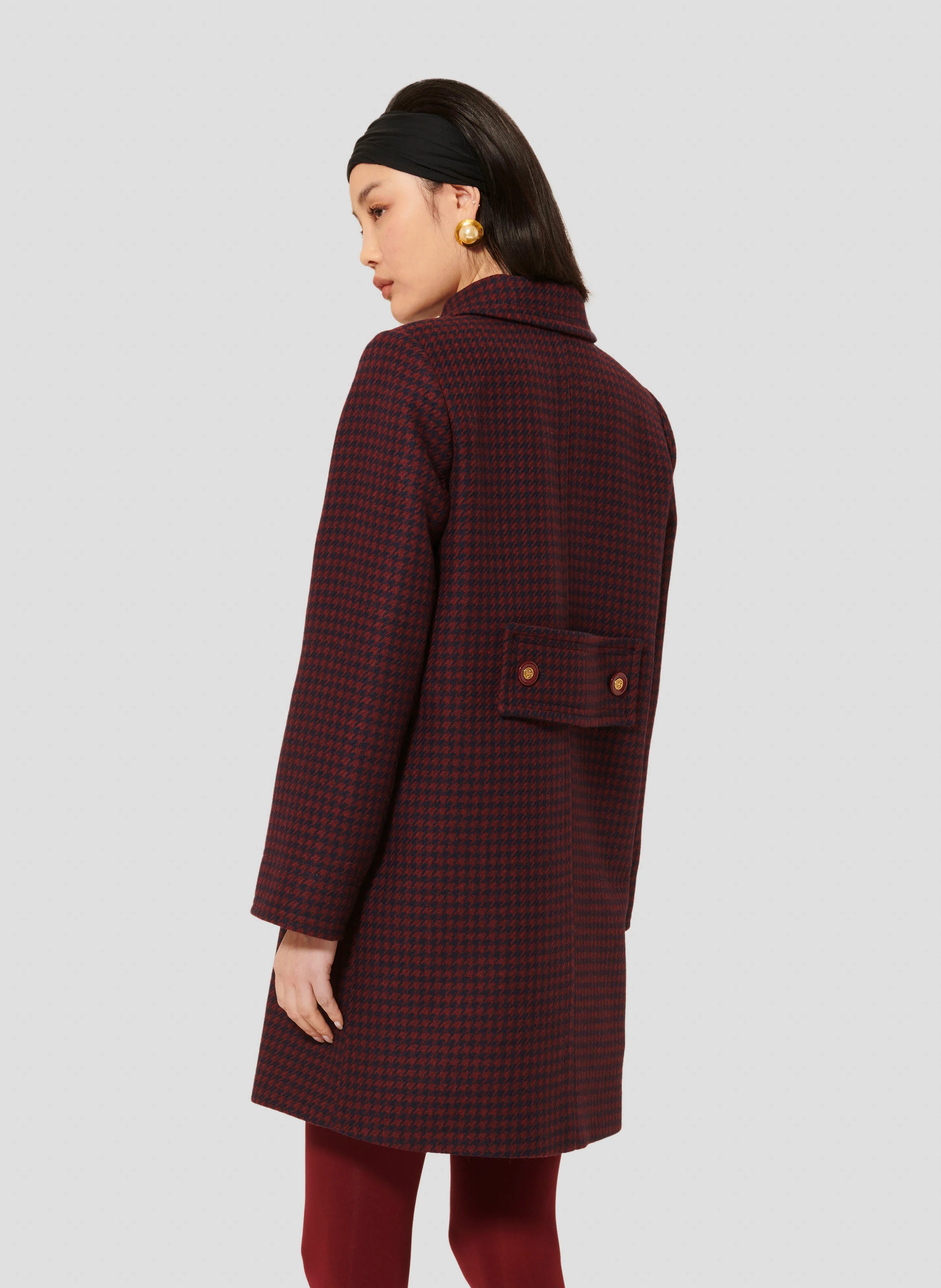 MARCEAU - Manteau droit en laine mélangée | Rouge