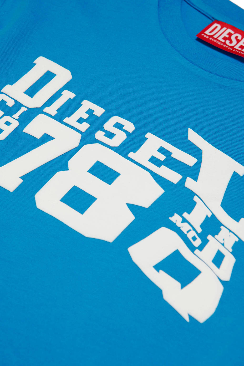 Diesel T-shirt met printopdruk blauw