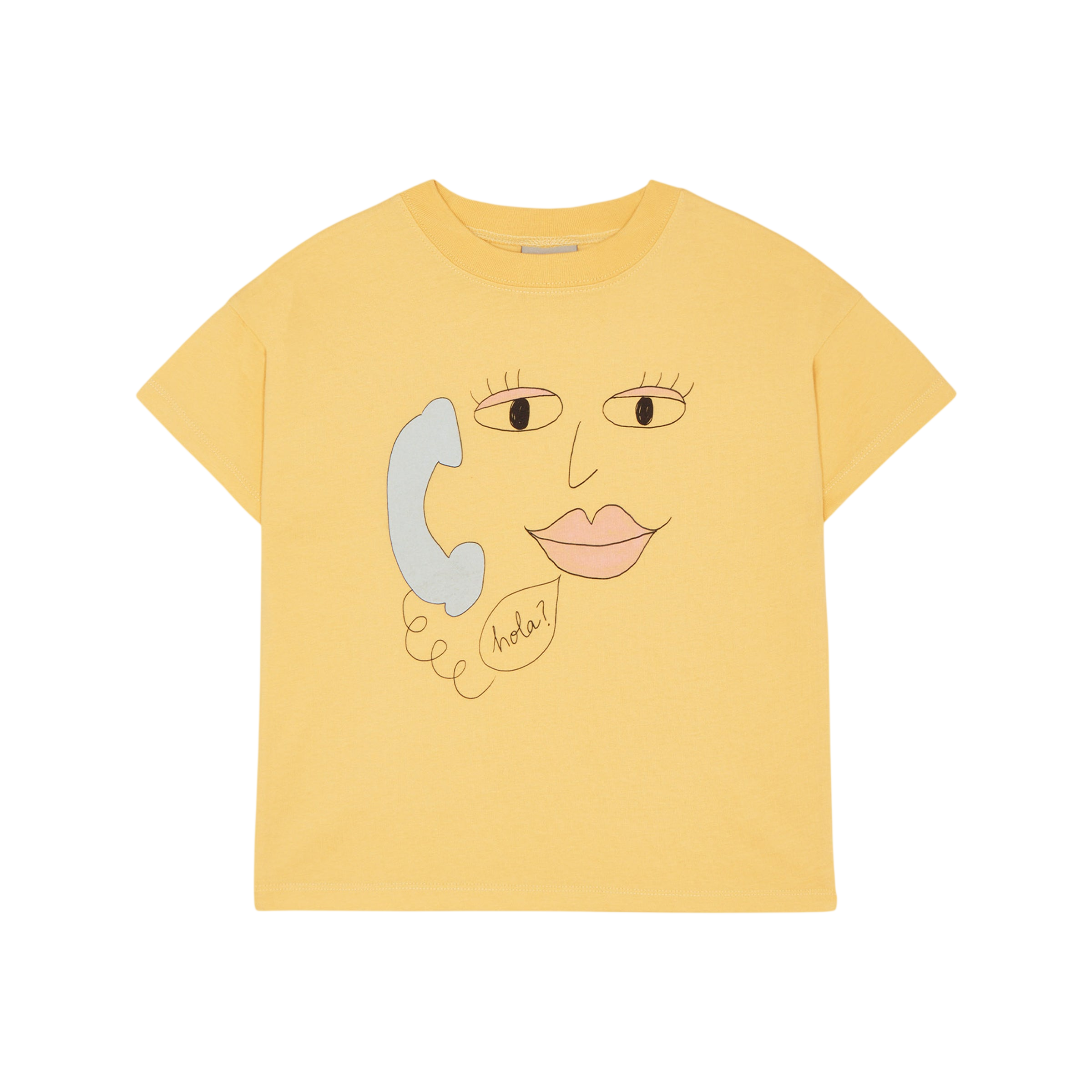 T-Shirt Face on the Phone Yellow