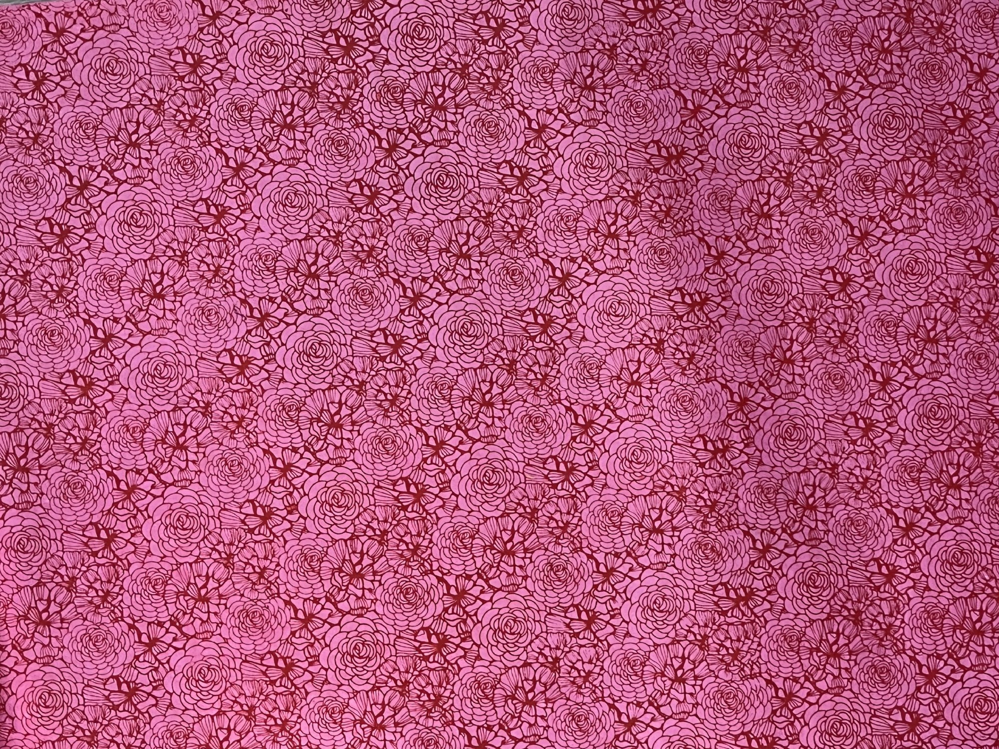 Geschenkpapier 'Blumen', pink, L 76 cm, B 51 cm günstig bestellen