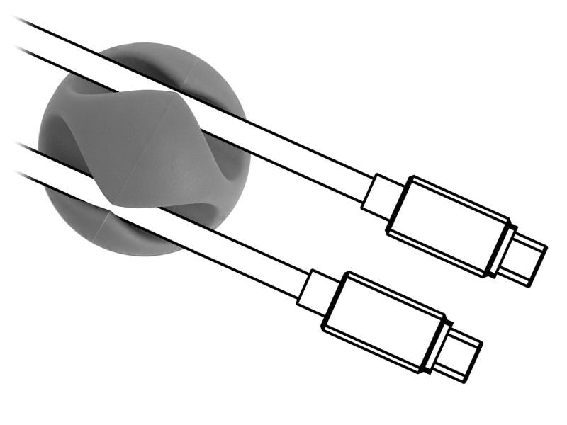 Delock Kabelhalter 6 mm, 2x3 Stück, weiss, grau, 2 Durchfüh Delock Kabelhalter mit 2 Durchführungen Set 6 Stück