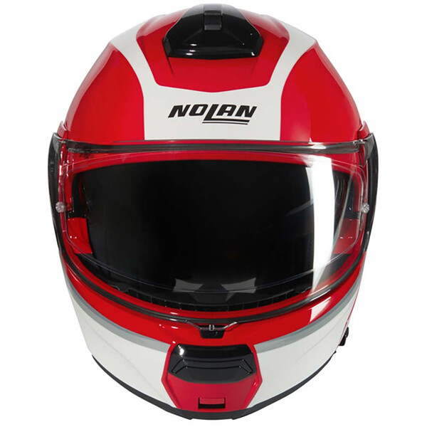 Nolan - Casque N100-6 Incognito N-Com Rouge / Blanc / Argent / Brillant