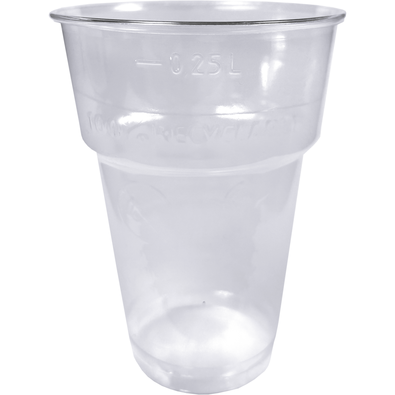 Glas, bierglas, gerecycled PET, 250ml, 108mm, helder