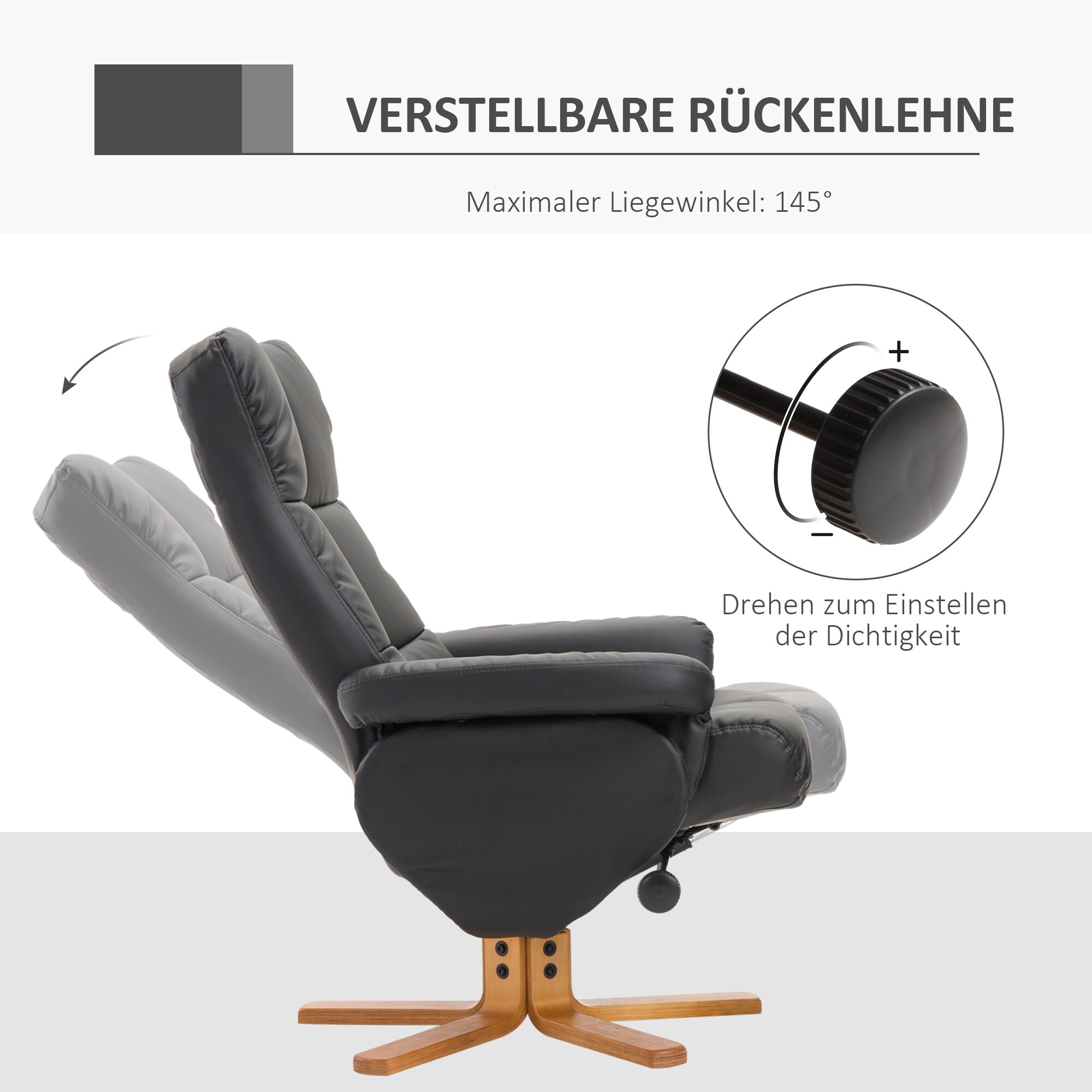 HOMCOM Fernsehsessel mit Hocker