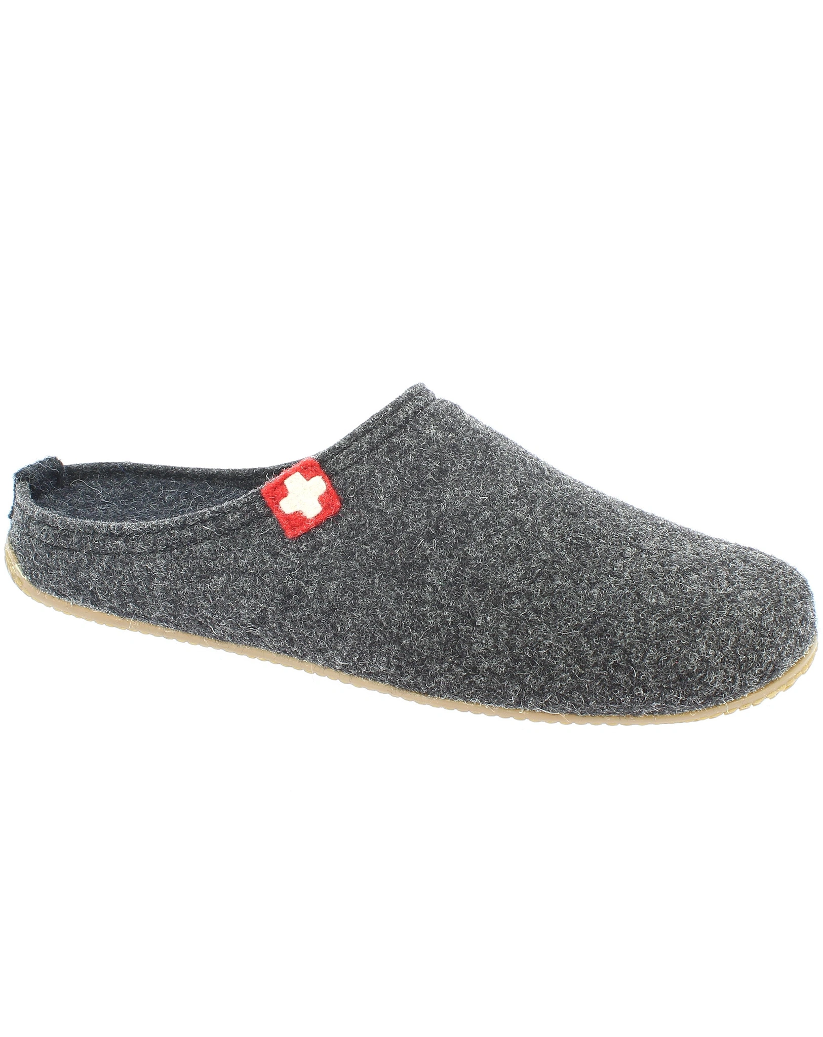 Filzpantoffel SCHWEIZER KREUZ in anthra