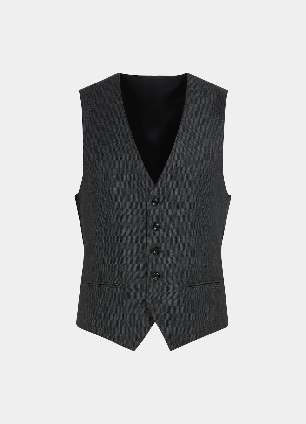 Gilet de costume gris foncé œil-de-perdrix