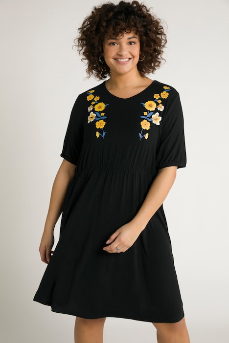 Bellieva-Kleid, Jersey, V-Ausschnitt, Halbarm, Quernaht