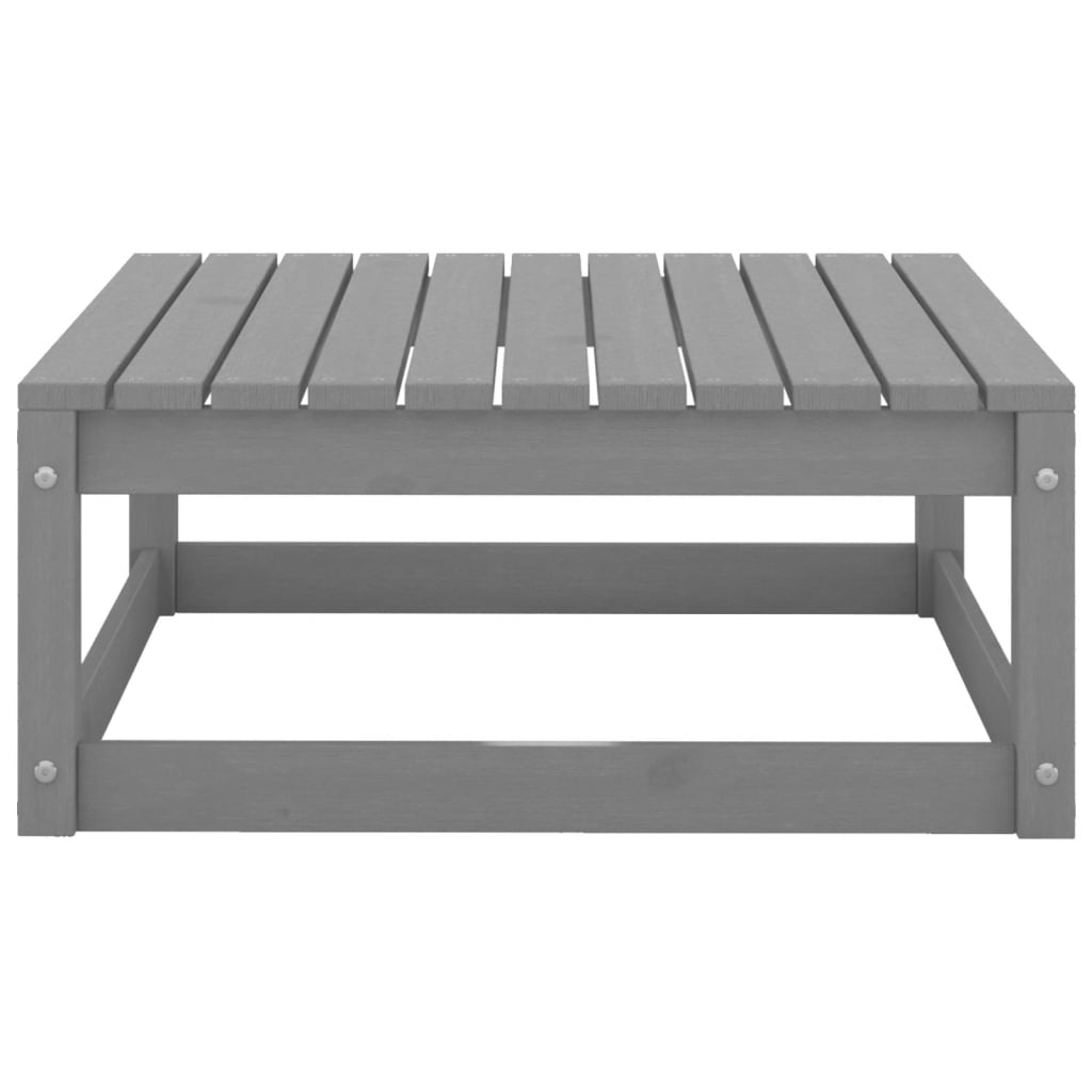 Salon de jardin meuble d'extérieur ensemble de mobilier 3 pièces gris bois de pin massif