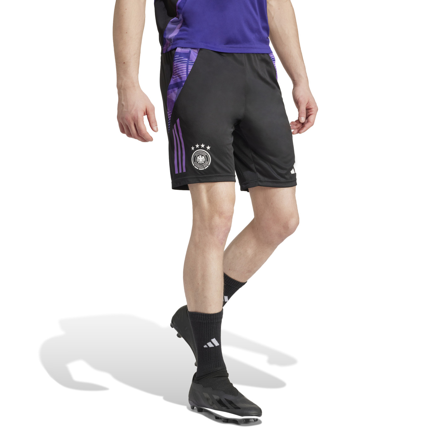 Adidas Duitsland Trainingsbroekje 2024-2026 Zwart Paars Wit