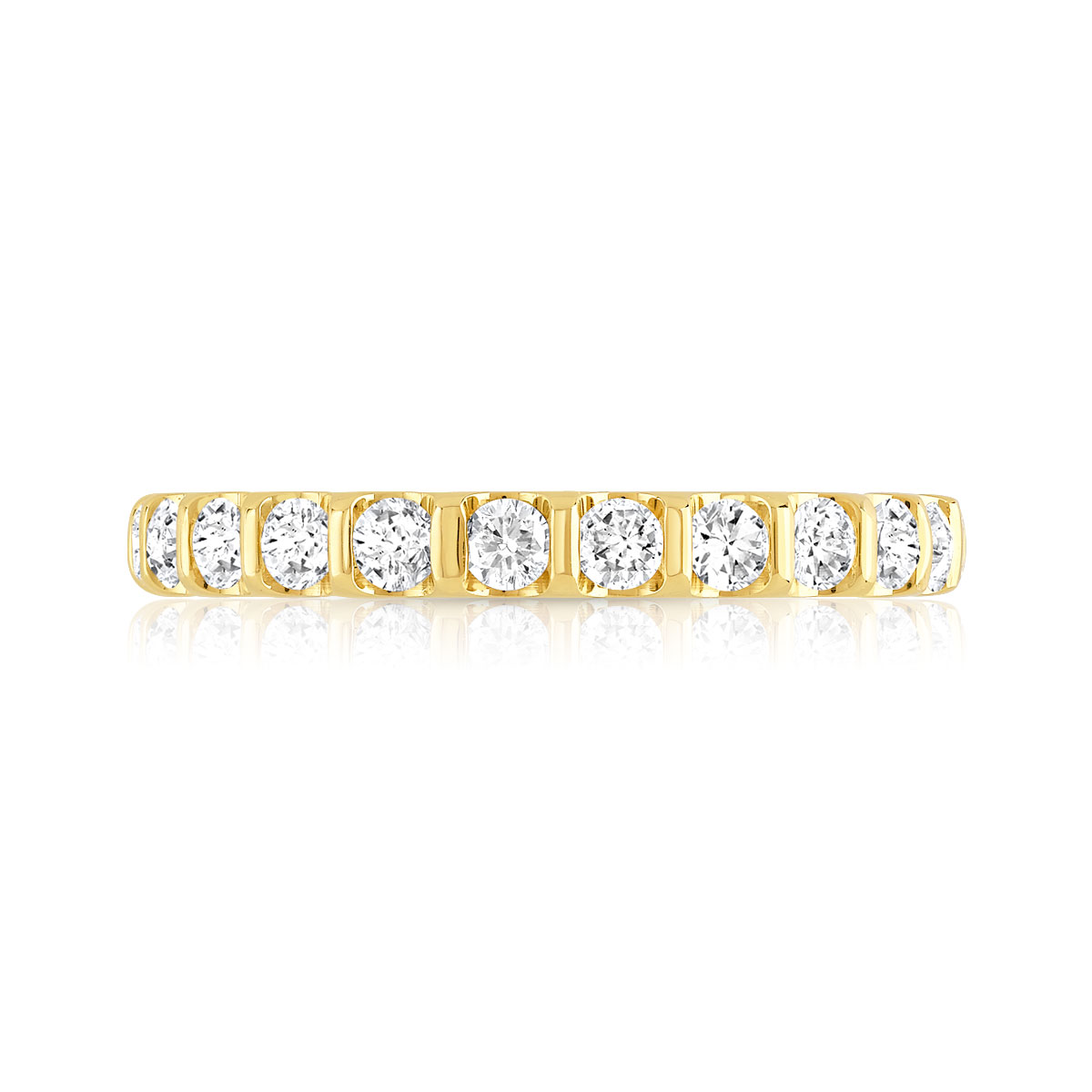 Alliance demi-T or 750 jaune diamants synthétiques 0.50 carat