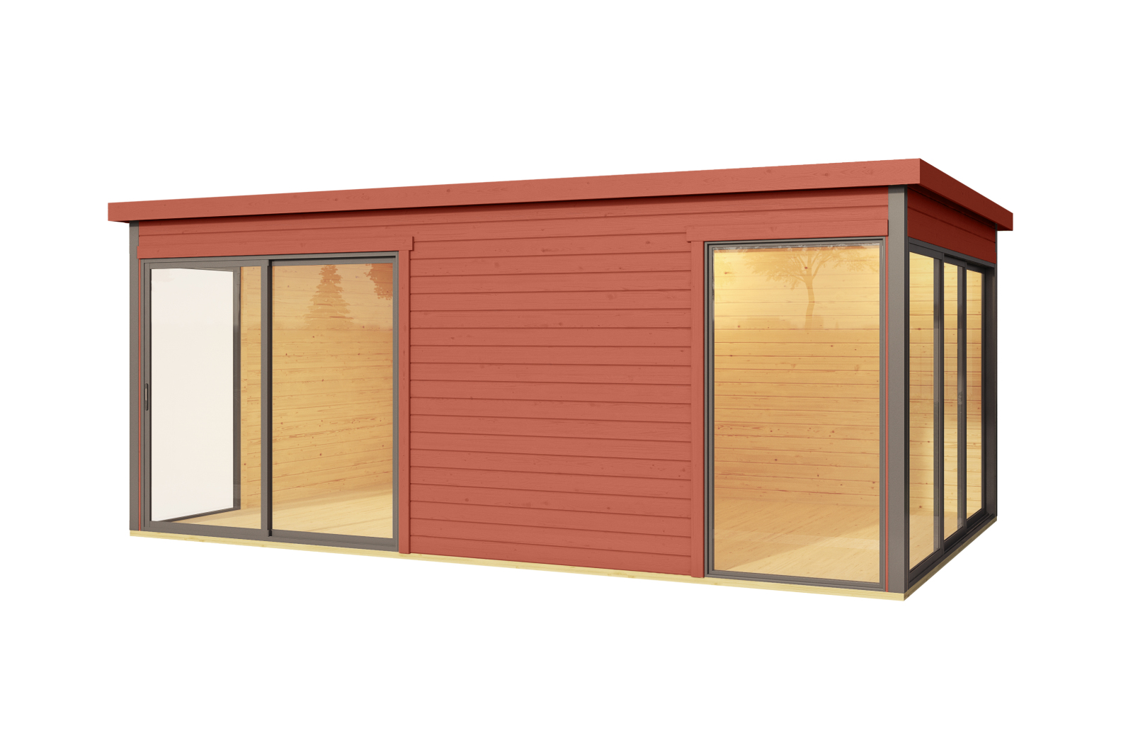 Gartenhaus DOMEO 3 - schwedenrot-anthrazit - 508,8x321,9 cm